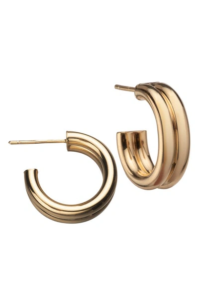 Jennifer Zeuner Ingrid Hoop Earrings In Yellow Gold Plated