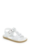 Footmates Kids' Jasmine Metallic Flower Waterproof Sandal In White Micro