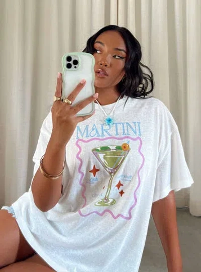 Princess Polly Lower Impact Martini Oversized Tee In White