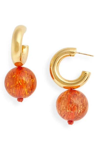 Eliou Gold-tone Eden Semi-hoop Earrings In Orange