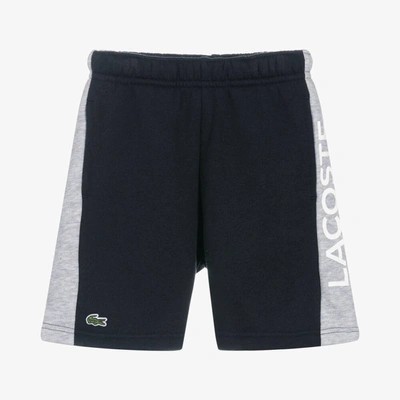 Lacoste Babies' Navy Blue & Grey Stripe Shorts