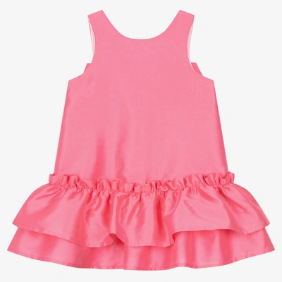 Balloon Chic Babies' Girls Pink Cotton & Silk Bow Dress