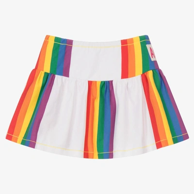 Agatha Ruiz De La Prada Babies'  Girls Cotton Rainbow Stripe Skirt In White
