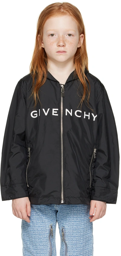 Givenchy Babies' Boys Black Logo Windbreaker Jacket