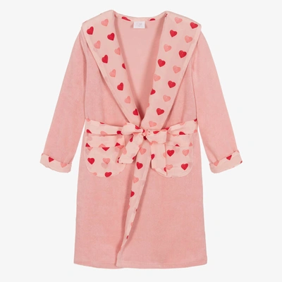 Amiki Children Kids'  Girls Pink Cotton & Silk Hearts Dressing Gown