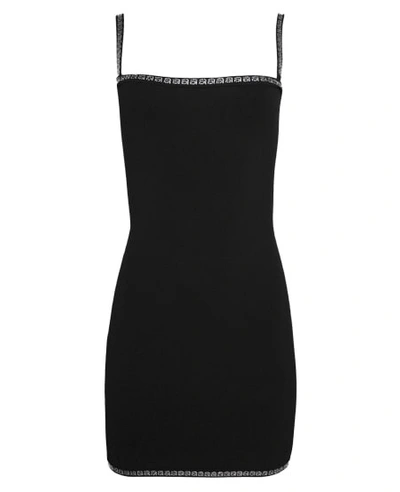 Alexander Wang Mini Dress With Contrasting Crystal In Black