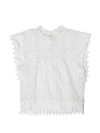 Isabel Marant Kery Broderie-anglaise Pompom-trimmed Top In White