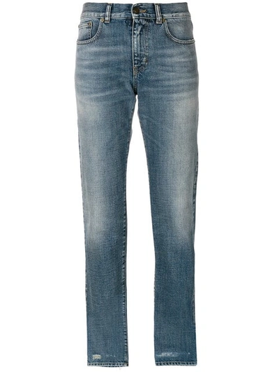 Saint Laurent Low-rise Straight-leg Boyfriend Jeans In Blue