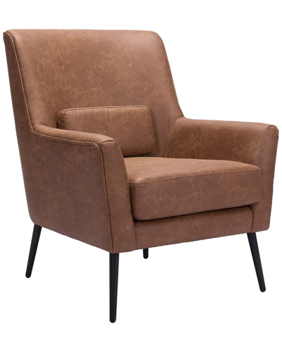 Zuo Modern Ontario Accent Chair In Vintage-like Brown/gold