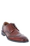 Kenneth Cole Tristian Brogue Lace-up Derby In Brandy -