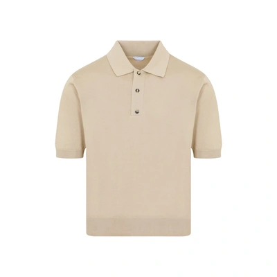 Bottega Veneta Short-sleeved Polo T-shirt In Dune