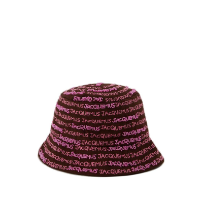 Jacquemus Le Bob Bordado Embroidered Logo Bucket Hat In Brown