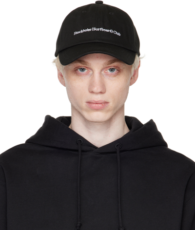 Stockholm Surfboard Club Embroidered Logo Cap In Black