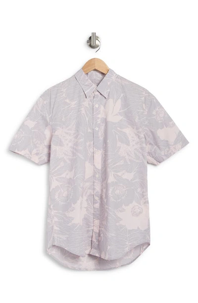 Coastaoro Astor Printed Short Sleeve Shirt In Aster Pink