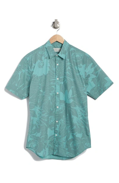 Coastaoro Astor Printed Short Sleeve Shirt In Aster Seafoam