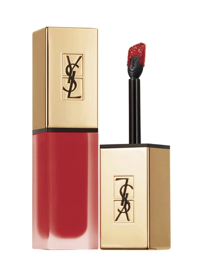 Saint Laurent Tatouage Couture Liquid Matte Lip Stain In 34 Crimson Rivals