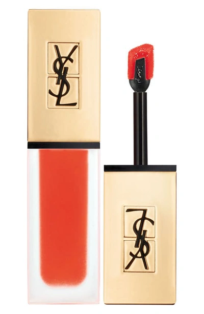 Saint Laurent Tatouage Couture Liquid Matte Lip Stain In 17 Unconventional Coral