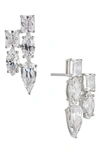 Nadri Invitation Only Mixed Cluster Earrings In Rhodium