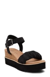 Toms Women's Diana Stretch Platform Wedge Sandals In Black