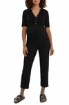 Nom Maternity Calista Ribbed Nursing Top In Black