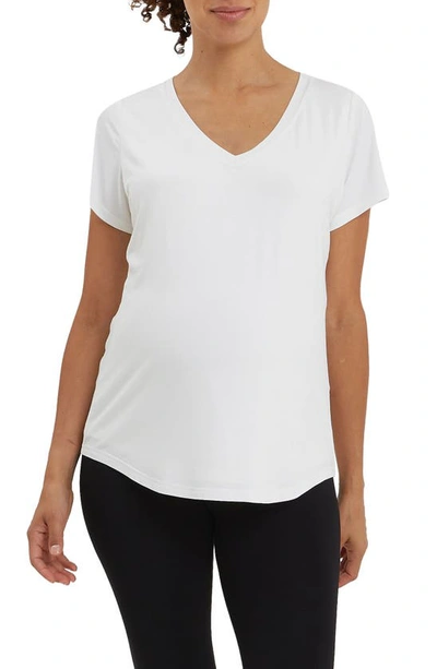 Nom Maternity V-neck Nursing Tee In White