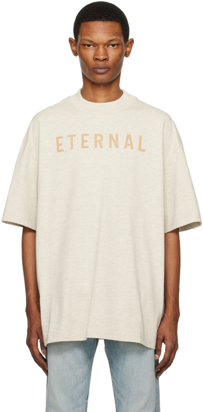 Fear Of God Mens Cement Eternal Brand-print Relaxed-fit Cotton-jersey T-shirt In Neutral