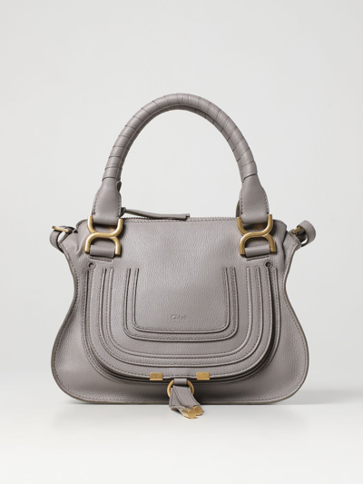 Chloé Marcie  Bag In Grained Leather In Grey