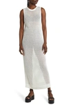 Open Edit Open Stitch Sleeveless Cotton Blend Sweater Dress In Ivory Cloud