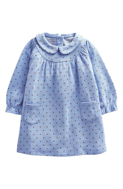 Mini Boden Babies' Dot Print Double Sided Long Sleeve Dress In Butterscotch Brown