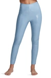 Commando Control Top Faux Patent Leather Leggings In Vintage Blue