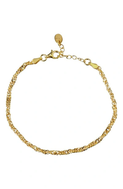 Argento Vivo Sterling Silver Singapore Chain Bracelet In Gold