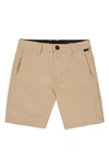 Volcom Kids' Cross Shred Static Shorts In Dark Khaki