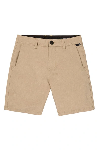 Volcom Kids' Cross Shred Static Shorts In Dark Khaki