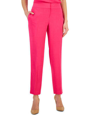 Kasper Petite Slim Straight-leg Trousers In Pink Perfection
