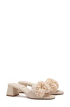 Larroude Brigitte Block Heel Sandal In Natural