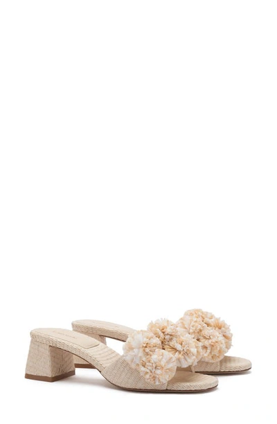 Larroude Brigitte Block Heel Sandal In Natural