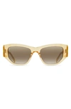 Raen Ynez 54mm Mirrored Square Sunglasses In Champagne Crystal/ Mink