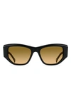 Raen Ynez 54mm Mirrored Square Sunglasses In Recycled Black/ Reposado