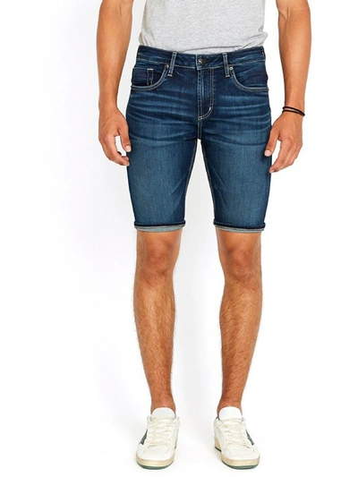 Buffalo David Bitton Men's Super Stretch Relaxed Fit Straight Dean Indigo Shorts In Veined And Crinkled