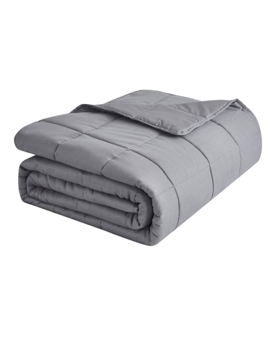 Dream Theory Cotton Weighted 12 Lbs Blanket, Twin In Gray