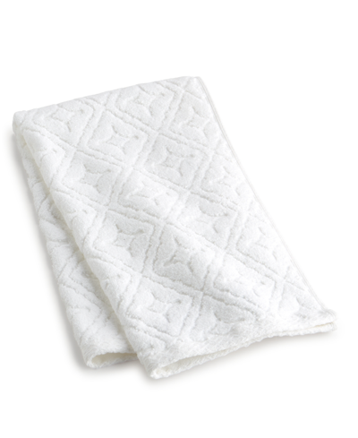 Hotel Collection Micro Cotton Sculpted Tonal Tile Hand Towel, 16" X 30", Created For Macy's In Snow