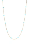 Argento Vivo Sterling Silver Enamel Dot Station Necklace In Gold/ Turquoise