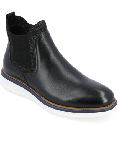 Vance Co. Men's Hartwell Tru Comfort Foam Pull-on Round Toe Chelsea Boot In Navy