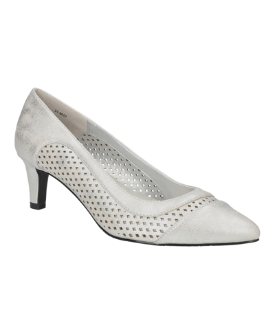 Easy Street Ansen Womens Faux Leather Pointed Toe Pumps In White