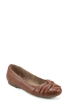 Earth Women's Jacci Lightweight Round Toe Slip-on Dress Flats In Dark Natural Leather