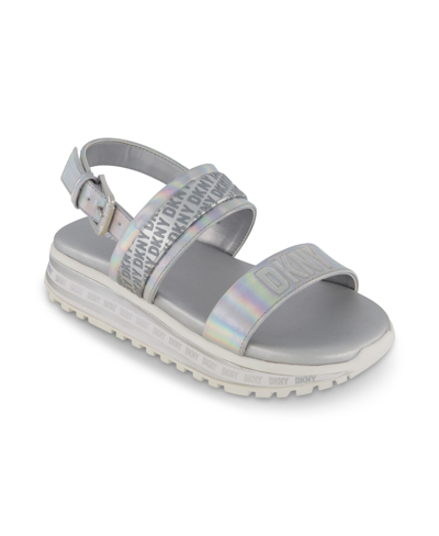 Dkny Kids' Little Girls Athletic Sandals In Iridescent