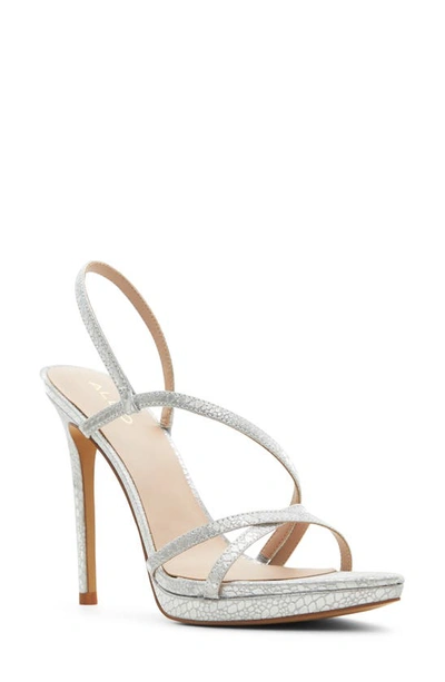 Aldo Resurge Snake Embossed Strappy Sandal In Gold