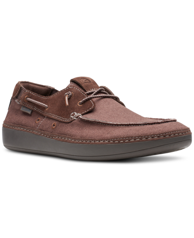 Clarks Men's Higley Tie Slip-on Canvas Boat Shoes In Brown
