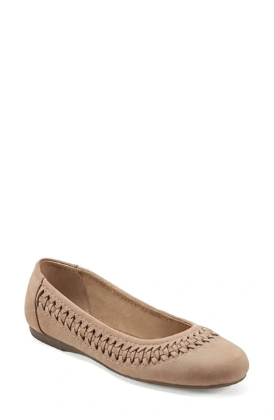 Earth Jett Womens Cushioned Footbed Slip On Ballet Flats In Medium Natural Nubuck