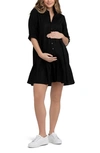 Ripe Maternity Adel Button Through Dress In Black